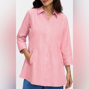 Foxcroft Striped Button Down Tunic